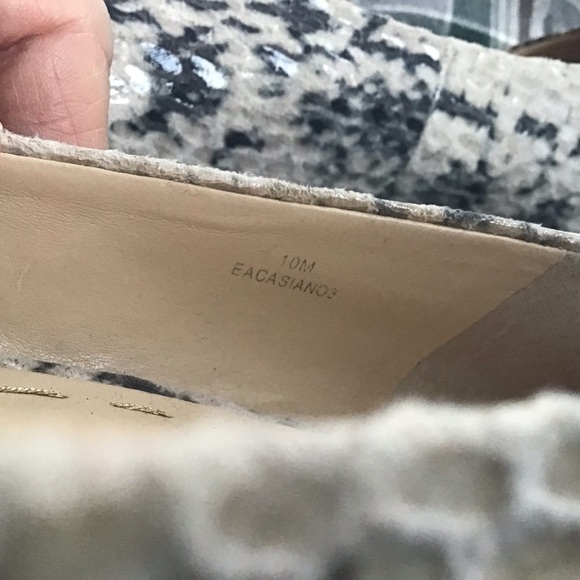 Enzo Angiolini Casiano faux snakeskin/gold Toes/Heels kitten heel size 10 - Picture 9 of 11